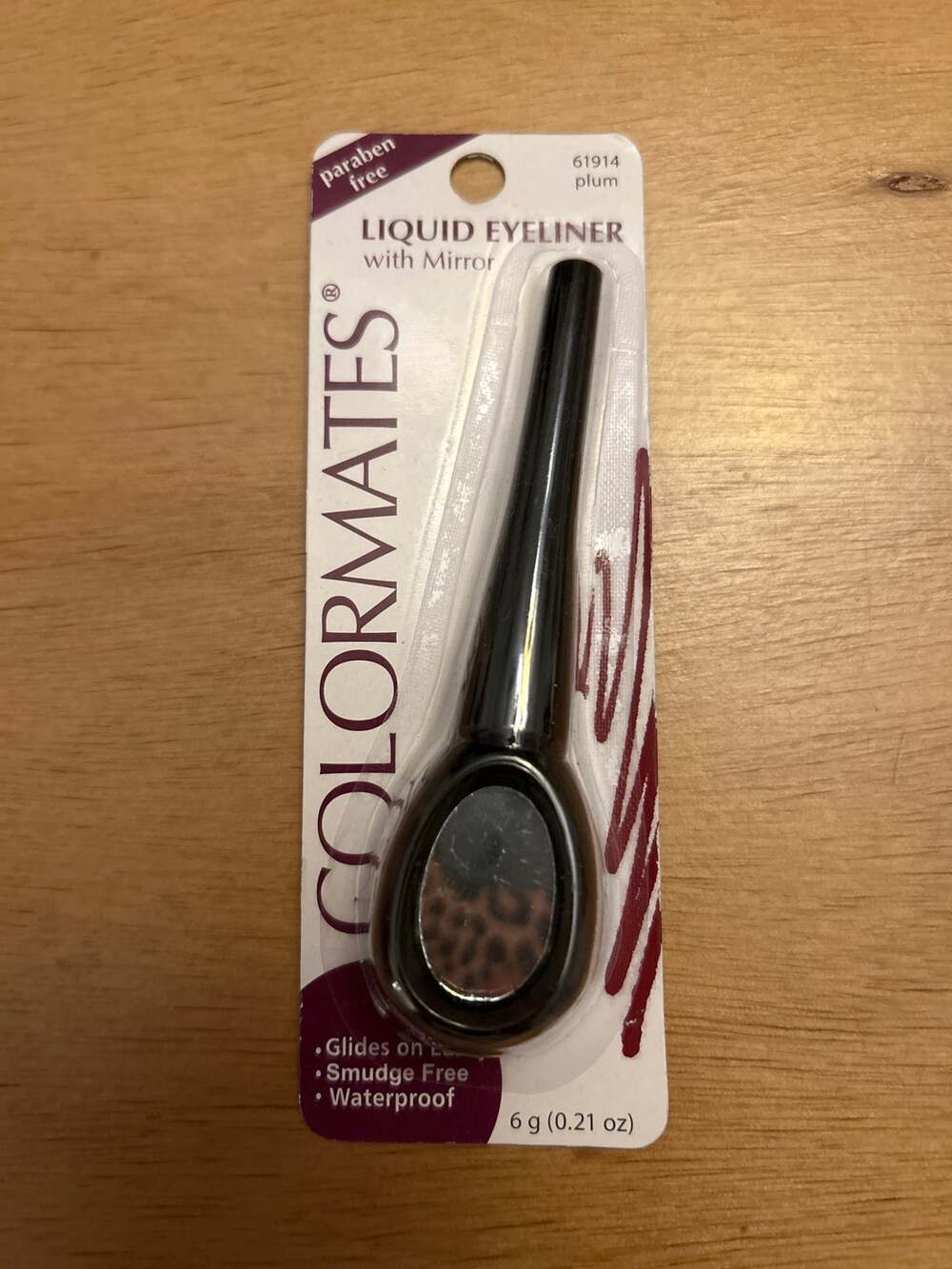 New Colormates Liquid EyeLiner Cosmetics Plum 61914 w/mirror Waterproof